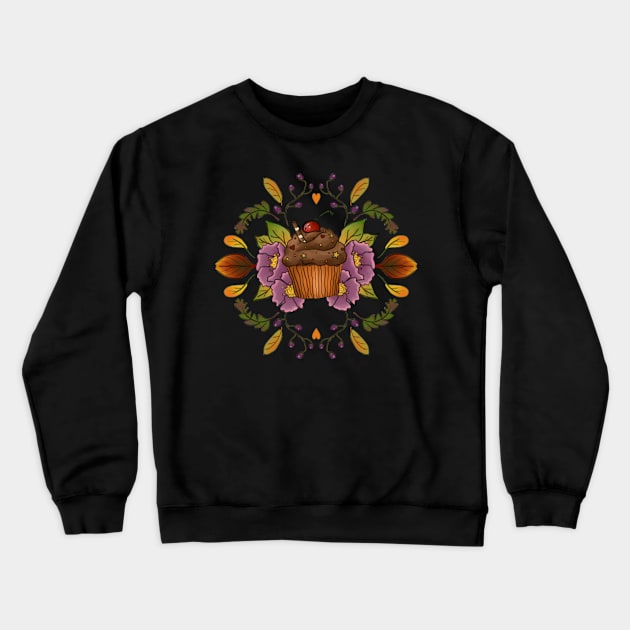 Autumnal chocolate cupcake Crewneck Sweatshirt by Wieskunde